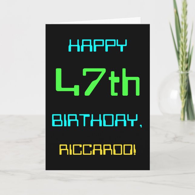 Fun Digital Computing Themed 47th Birthday Card (Front)