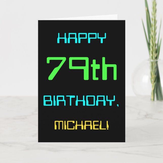 Fun Digital Computing Themed 79th Birthday Card (Front)