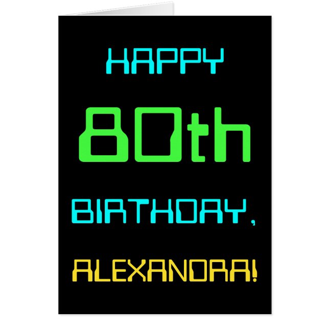 Fun Digital Computing Themed 80th Birthday (Front)