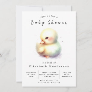 Fun Digital Duck Baby Shower Invitation
