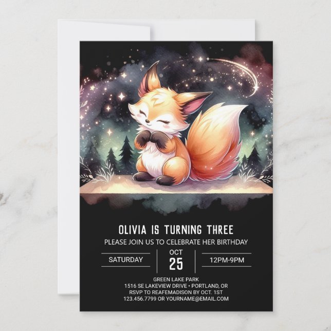  Fun Digital Fox Birthday  Invitation (Front)