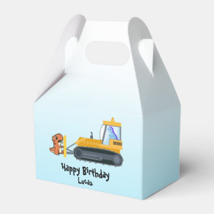 Fun DINO dinosaur tractor Farm School Birthday boy Favor Box