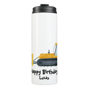 Fun DINO dinosaur tractor Farm School Birthday boy Thermal Tumbler
