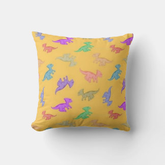 Fun Dino Pattern Throw Pillow