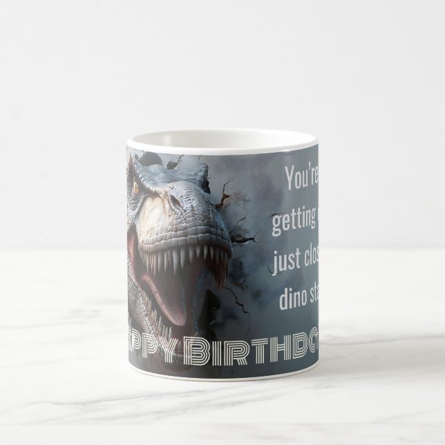 Fun Dino T-rex birthday design Coffee Mug (Center)