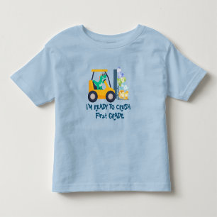 Fun dino tractor Truck Birthday School boy kids Toddler T-shirt