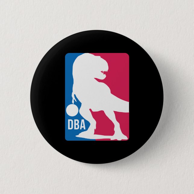 Fun Dinosaur Basketball  2 Inch Round Button (Front)