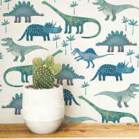 Fun Dinosaur Pattern Blue White Kids