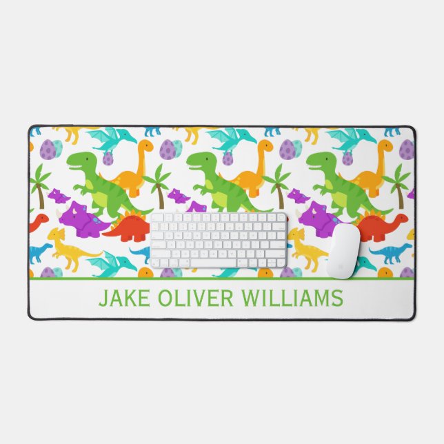 Fun Dinosaur Pattern Colourful Desk Mat (Keyboard & Mouse)