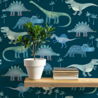 Fun Dinosaur Pattern Teal Green