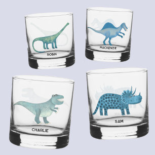 Fun Dinosaur Personalized Glass