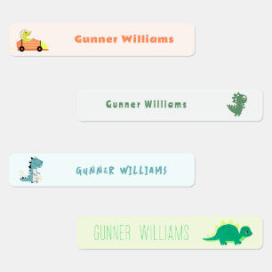 Fun Dinosaur School Name Labels