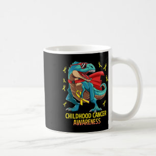 Fun Dinosaur T-rex Childhood Cancer Awareness Boys Coffee Mug