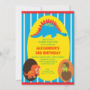 Fun Dinosaurs Birthday Invitation