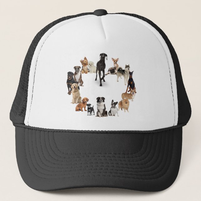 Fun Dog Breed Pet Animals Dog Trucker Hat (Front)