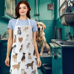 Fun Dog Breeds pattern Pet Services Apron<br><div class="desc">This design may be personalized by choosing the customize option to add text or make other changes. If this product has the option to transfer the design to another item, please make sure to adjust the design to fit if needed. Contact me at colorflowcreations@gmail.com if you wish to have this...</div>