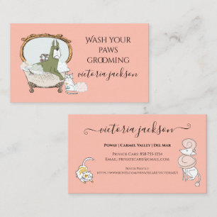 Fun Dog & Cat Pet Care Service Pet Sitting  Business Card