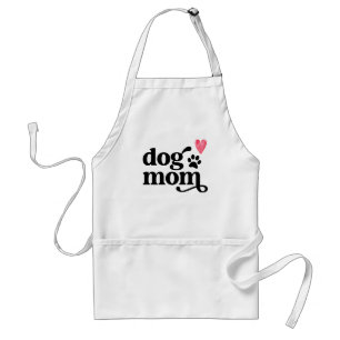 Fun Dog Mom Paw Print Love Apron with Pockets