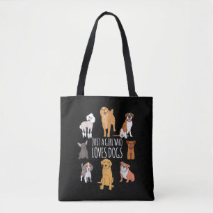 Fun Dog Puppy Lover Themed Cute Just A Girl Who L Tote Bag
