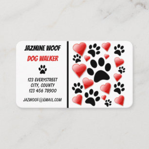 Fun Dog Walker Pet Sitter  Business Card