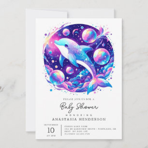 Fun Dolphin Baby Shower Invitation