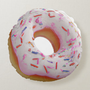 Fun Donut Shop Coussin rond - Whimsic personnalisa