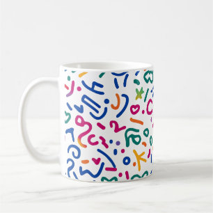 Fun doodle colourful vibrant shapes coffee mug