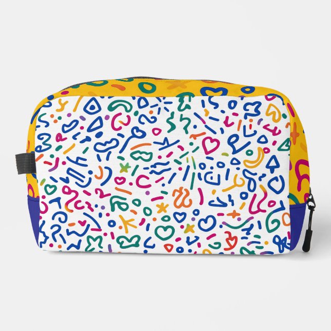 Fun doodle colourful vibrant shapes dopp kit (Front)