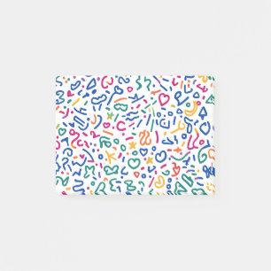Fun doodle colourful vibrant shapes post-it notes