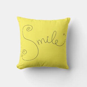 fun doodle smile modern simple desgin throw pillow
