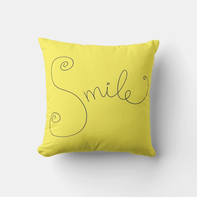 fun doodle smile modern simple desgin throw pillow (Front)