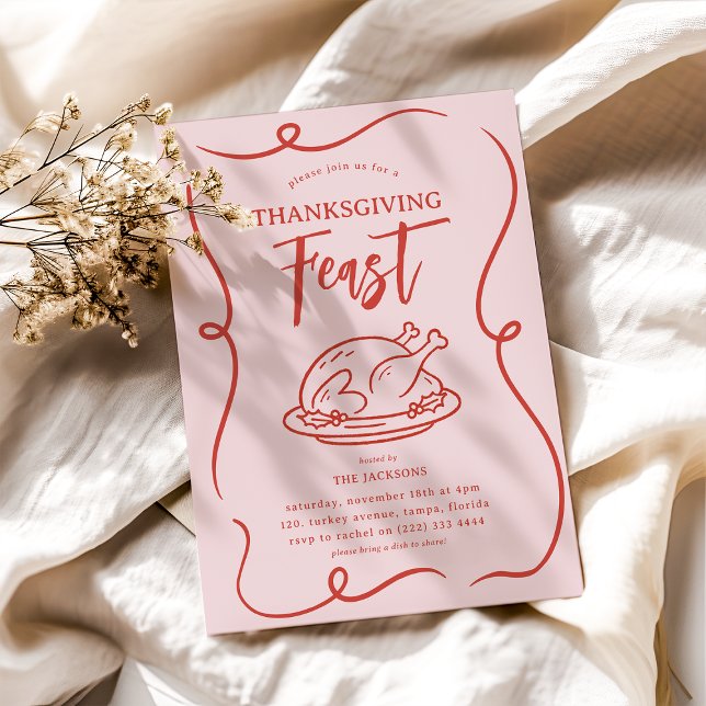 Fun Doodle ThanksGiving Feast  Invitation (Creator Uploaded)
