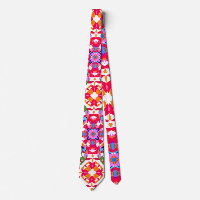Fun Dopamine Dressing Vibrant Pattern Colorful Tie (Front)