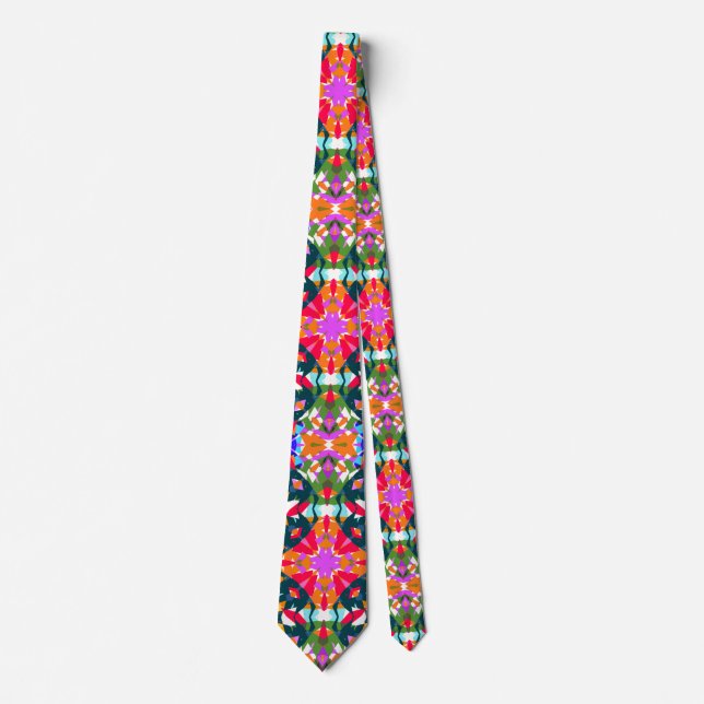 Fun Dopamine Dressing Vibrant Pattern Colorful Tie (Front)
