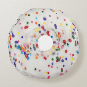 Fun Doughnut-Shaped Sprinkle Round Pillow