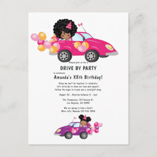 Fun Drive By Birthday Girl Party Postcard