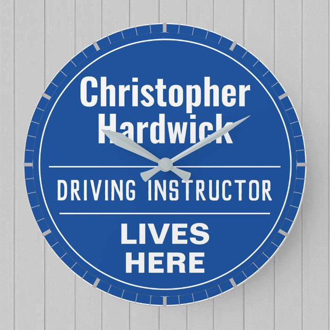 Fun Driving Instructor Wall Plaque Style Large Clock (Creator Uploaded)