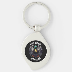 Fun Duck Around and Find Out Mad Duck Keychain