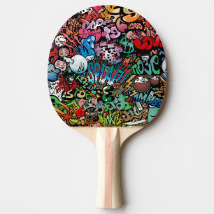 Fun dynamic and explosive Urban street art Graffit Ping Pong Paddle
