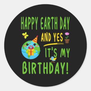 Fun Earth Day Birthday Party - April 22nd Classic Round Sticker