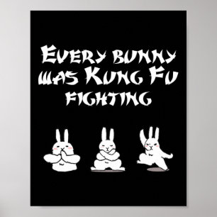 Fun Easter Every Bunny Was Kung Fu Fighting Karate Poster