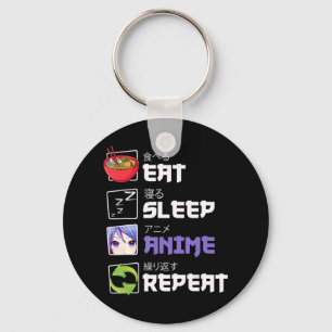 Fun  Eat Sleep Anime Repeat Anime Japan Manga Gift Keychain