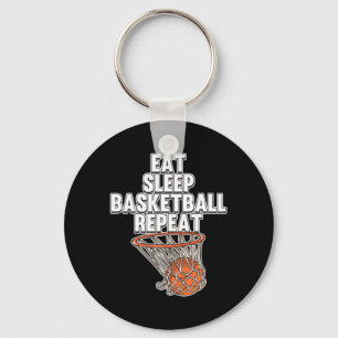 Fun Eat Sleep Basketball Repeat Sports Coach Playe Keychain