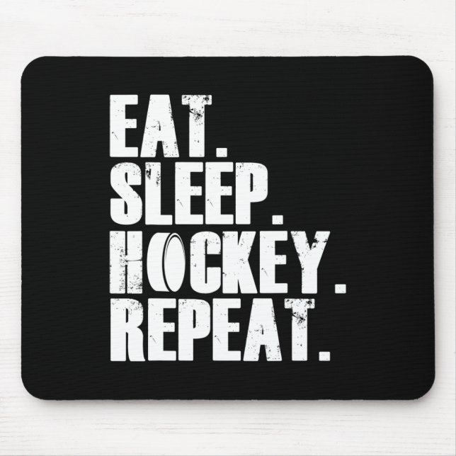 Fun Eat Sleep Hockey Repeat Gift  Men Mouse Pad (Front)