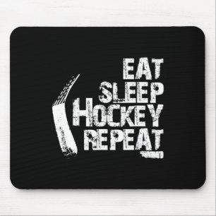 Fun Eat Sleep Ice Hockey Repeat Vintage Gift Mouse Pad