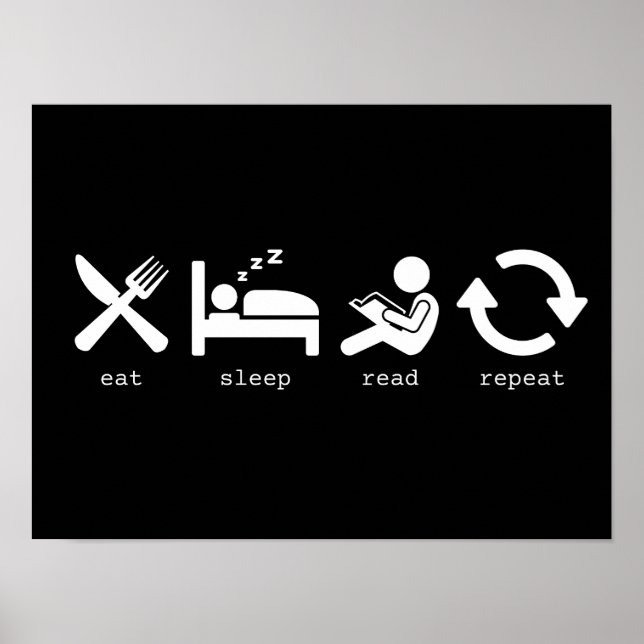 Fun Eat Sleep Read Repeat  Poster (Front)