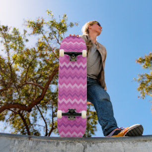 Fun Edgy Pink Zig Zag Skateboard