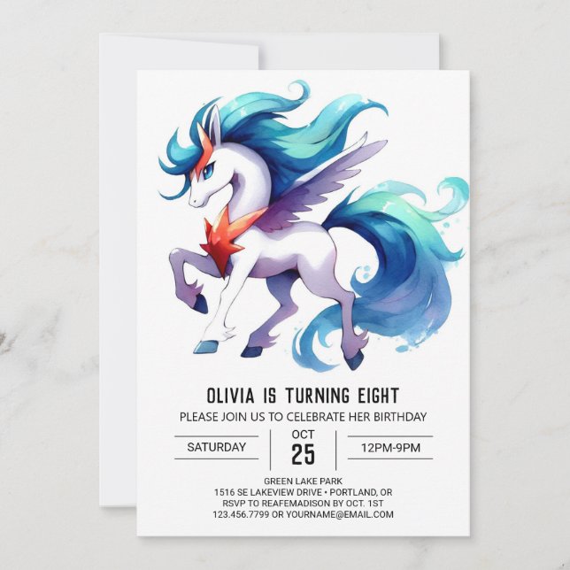  Fun Editable Horse Birthday Invitation (Front)