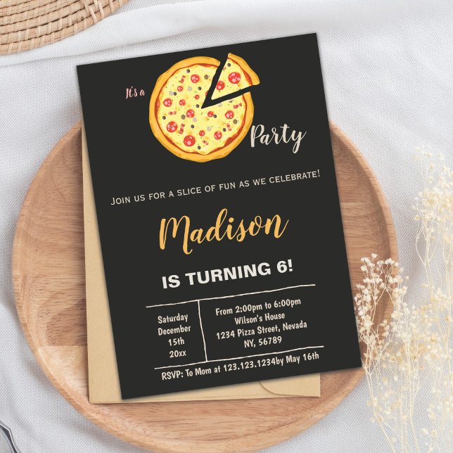Fun Editable Invite for Kids, Teens, or Adults (Pizza Invitations)