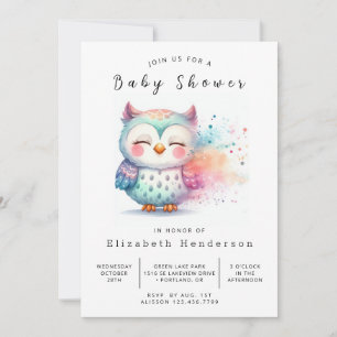 Fun Editable Owl Baby Shower Invitation